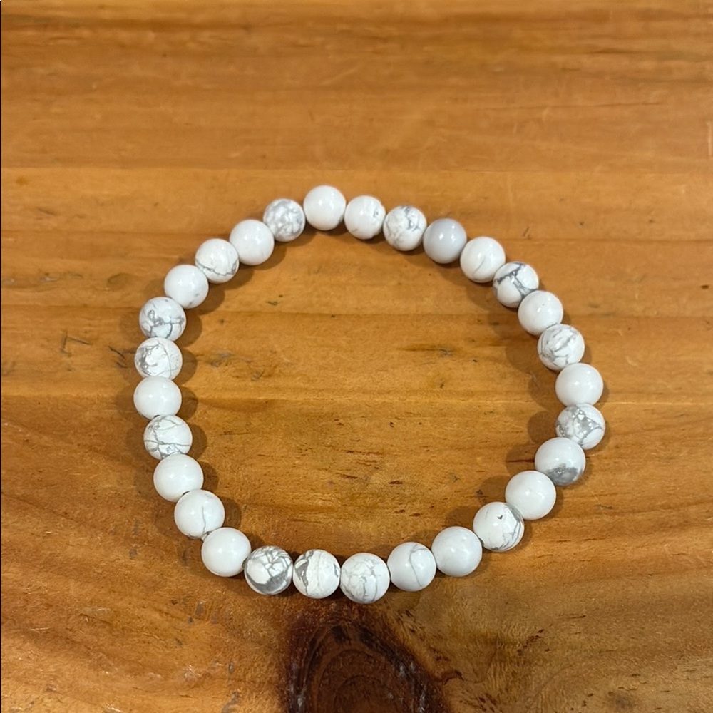 White Marble Beaded Bracelet